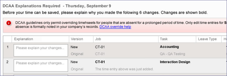 online timesheets dcaa explanations ClickTime